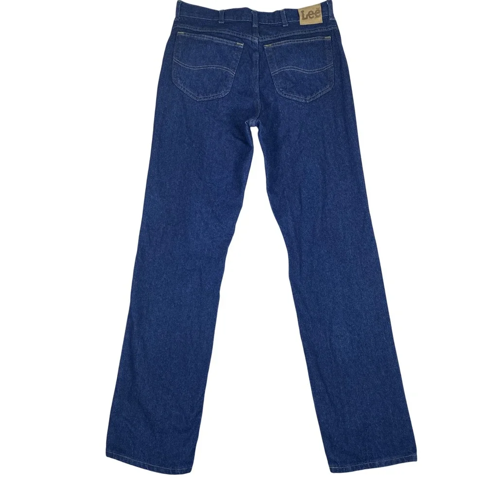 Lee Jeans Mens 34x34 Blue Straight Leg Denim Dark Wash